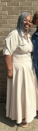 Tina R. review of Short Sleeves Buttoned Solid Color Lapel Maxi Dresses Shirt Dress image 1 out of 1