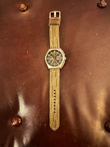 Customer photo review of Horween Leather and Canvas Strap