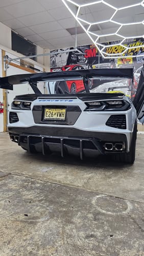 Customer photo review of 2020-Up Corvette C8 Rear Bumper Diffuser Quad Exit