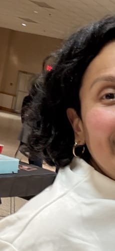 Customer photo review of Claressa Earrings - Small :: Gold