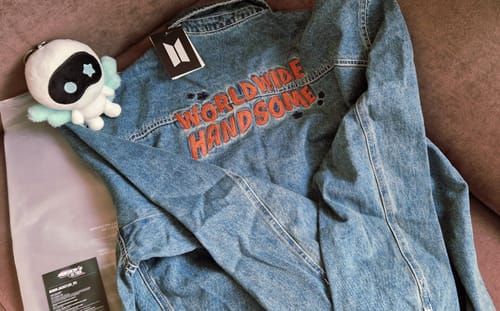 Customer photo review of BTS JIN - RUNSEOKJIN OFFICIAL MD DENIM JACKET