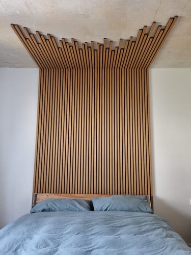 Customer photo review of Akustikpaneele Rustikale Eiche | XL 300 cm x 60 cm | Dreiseitig Echtholzfurnier