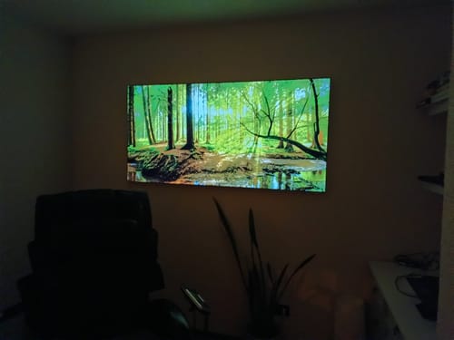 Customer photo review of Canvalight® Leuchtbild | Wald mit Sonnenstrahlen | Querformat