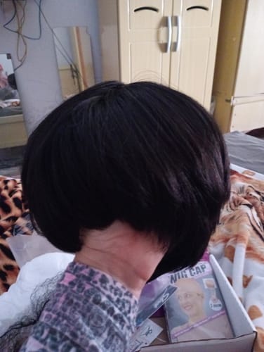 Customer photo review of Peruca Wig Humana Lunna Castanho com Luzes