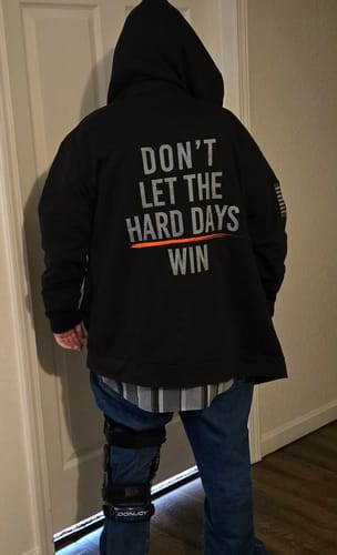 Customer photo review of Hard Days - Full Zip Hoodie