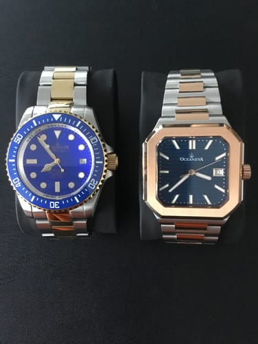 Customer photo review of Oceaneva Mens Tenuis Ultra-Thin Swiss Movement Automatic Thin Watch Blue Rose Gold