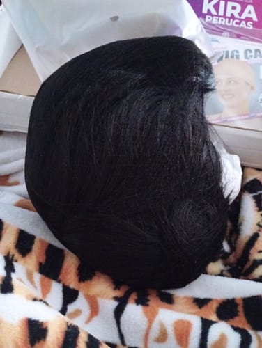 Customer photo review of Peruca Wig Humana Lunna Castanho com Luzes