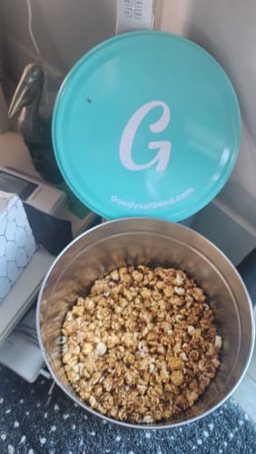 Customer photo review of Build Your Own Popcorn Tin - 1 Flavor