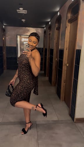 Customer photo review of Burnout Halter Capri Jumpsuit