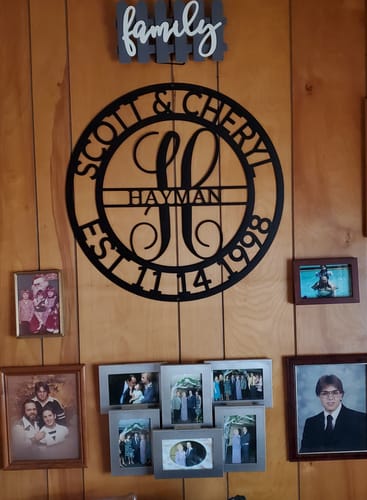 Customer photo review of Elaborate Name - Steel Sign