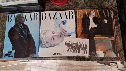 Customer photo review of STRAY KIDS LEE KNOW - BAZAAR MAGAZINE 2025 NOVEMBER ISSUE COVER SET