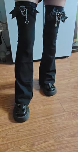 Customer photo review of Subculture Bow Chain Leg Warmers