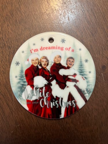 Customer photo review of I’m Dreaming of a White Christmas Ornament, 1954 Classic Holiday Inn Movie Gift and Tree Decor