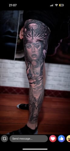 Customer photo review of Painless Tattoo Numbing Spray