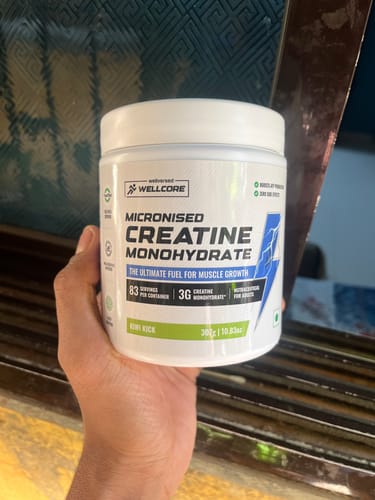 Customer photo review of Wellcore - Micronised Creatine Monohydrate (83 Servings, Kiwi Kick) + Premium Steel Shaker