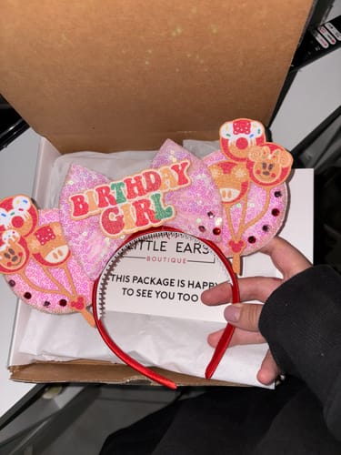 Customer photo review of Christmas Birthday Girl Mickey Ears