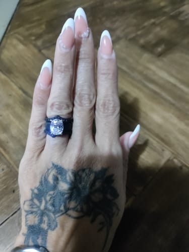 Customer photo review of Silicone Ring Stackable Set – 11×8 mm Oval Cut CZ | Patented Design - GlowStone Collection