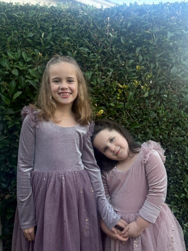 Customer photo review of Velour Ballerina Dress - Dusty Pink