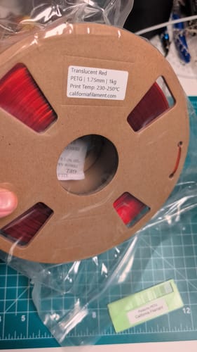 Customer photo review of Translucent Red PETG Filament 1.75mm