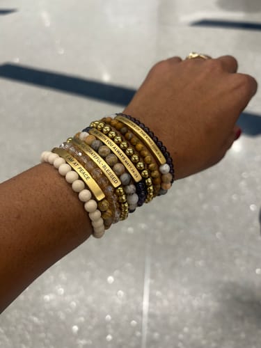 Customer photo review of CUSTOM ENGRAVED PREMADE BRACELET (POS)