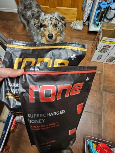 Customer photo review of 100mg Caffeine - Apple Cinnamon - SuperCharged Honey (20-Pack)