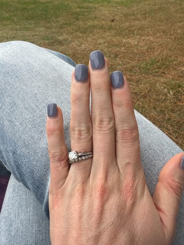 Customer photo review of D383 Ori Blue Crème Dip Powder