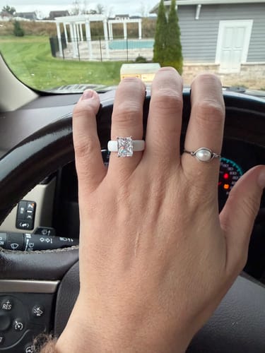 Customer photo review of Silicone Ring – 10×8 mm Emerald Cut CZ | Patent-Pending Design - GlowStone Collection