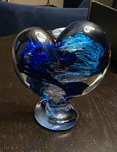 Customer photo review of Glass Heart with Cremains - Standing