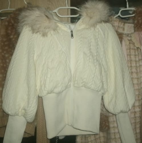 Customer photo review of Rose Island Cuddle Lamb Sleepy Sheep Knit Hoodie with Faux Fur