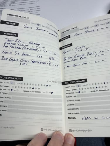 Customer photo review of The Black Book Training Journal (Pack of 3)