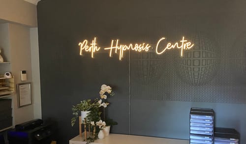 Customer photo review of Custom neon sign Perth Hypnosis...