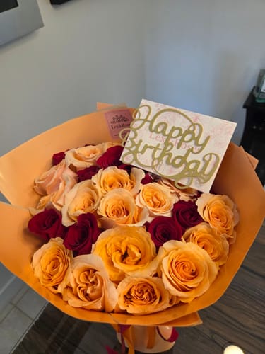 Customer photo review of Peach Romance Bouquet