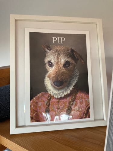 Customer photo review of The Duchess - Custom Vintage Pet Portrait