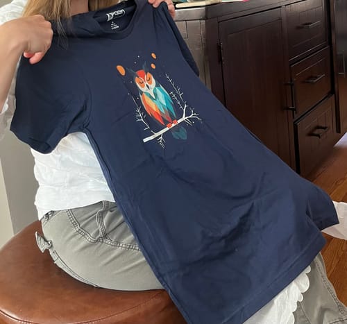 Customer photo review of Geometric Owl T-Shirt