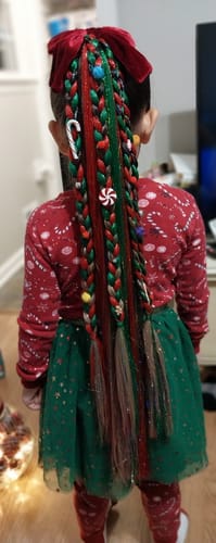 Customer photo review of Christmas Sweater Braided Ponytail - Brunette