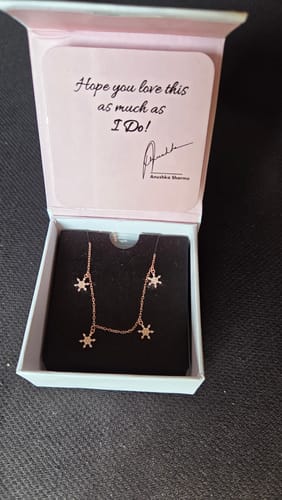 Customer photo review of Rose Gold Frost Charm Necklace