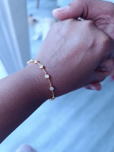 Customer photo review of The Perfect Bracelet with Moissanite Stones