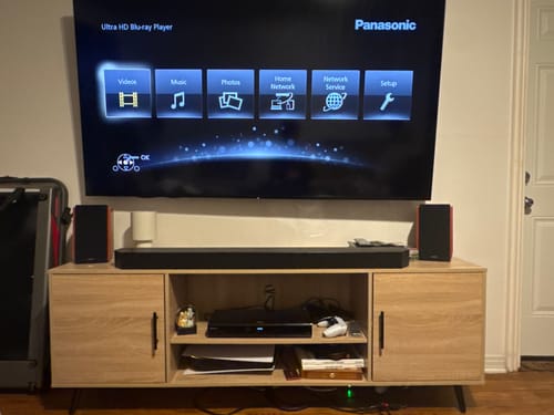 Customer photo review of R1700BTs Active Bluetooth Bookshelf Speakers