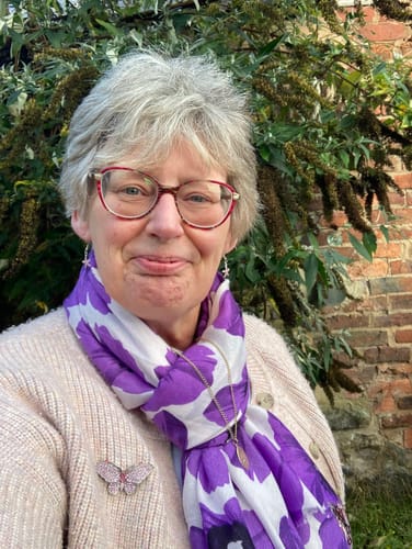 Tracey review of Purple and White Poppy Scarf image 1 out of 1