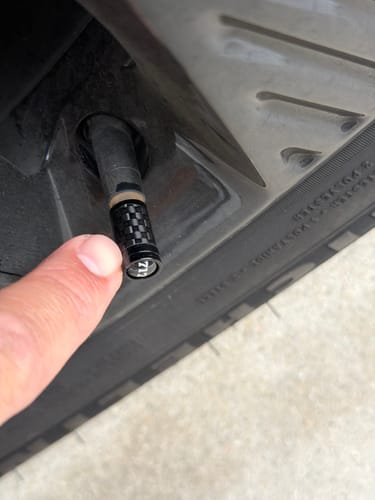 Customer photo review of Black Carbon 717 Valve Stem Caps