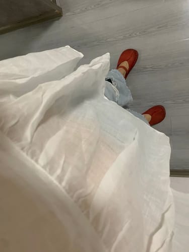 Customer photo review of Handmade Soft Soles Wide Toe Box Retro Flat Shoes