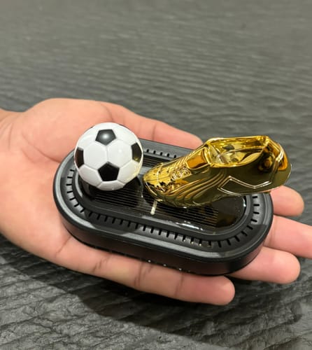Customer photo review of Solar Powered Soccer-Themed Car Air Freshener