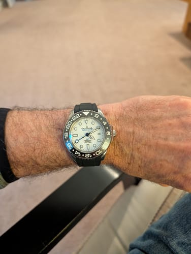 Customer photo review of Oceaneva 6000m GMT FULL LUME dial Deep Marine Explorer VI Grade 5 Titanium Automatic Watch