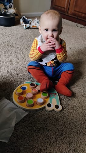 Customer photo review of Curated Monthly Baby Box