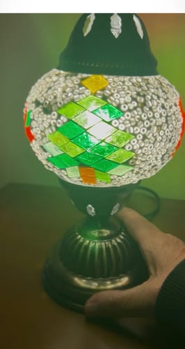 Customer photo review of Empty Turkish Mosaic Lamp Globe Replacement in Two Sizes 11cm & 13cm