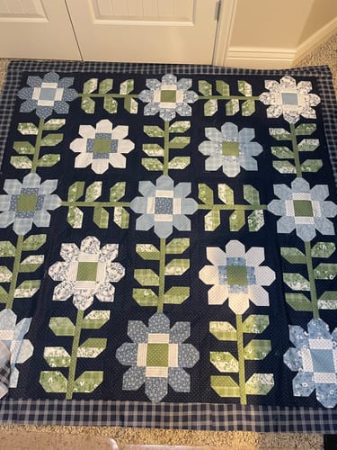 Customer photo review of Nantucket Summer Cream Multi 55260 11 Moda backing for Edelweiss quilt, 5 yards