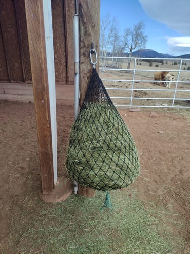 Customer photo review of Hay Chix® Half Bale Net