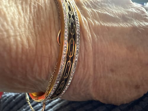 Customer photo review of Ivy Stone Bangle Bracelet - Gold