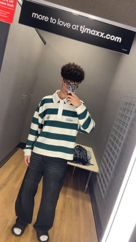 Customer photo review of Green Rugby Polo Shirt | Inflation Streetwear