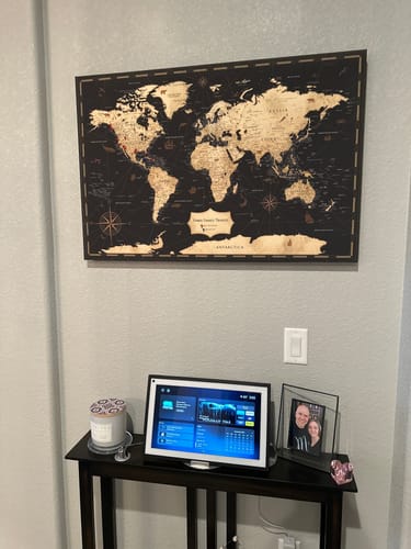 Customer photo review of Pinnable World Journey Map • Rustic Gold
